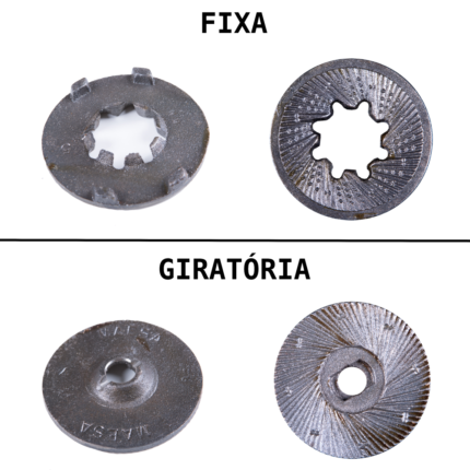 Jogo de Moenda Fixa e Giratórias para Moinho Cereais